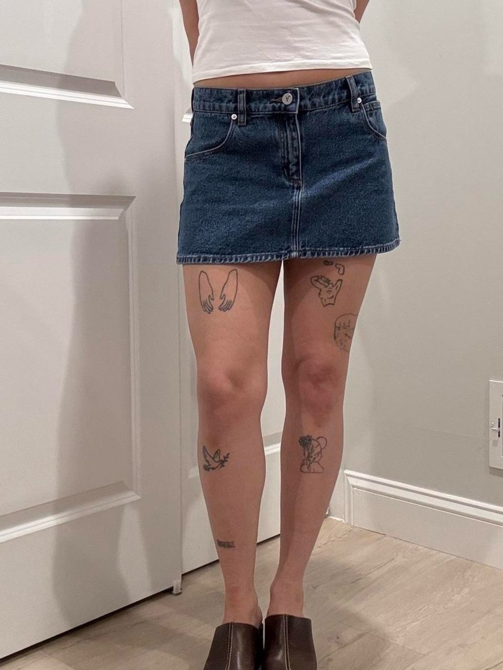 Abrand navy denim mini skirt